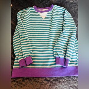 Striped Women’s Shirt with Purple Accents sweatshirt